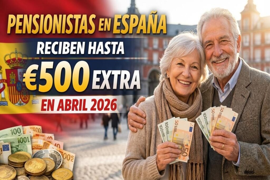 Pensionistas en España Reciben Hasta €500 Extra en Abril 2026