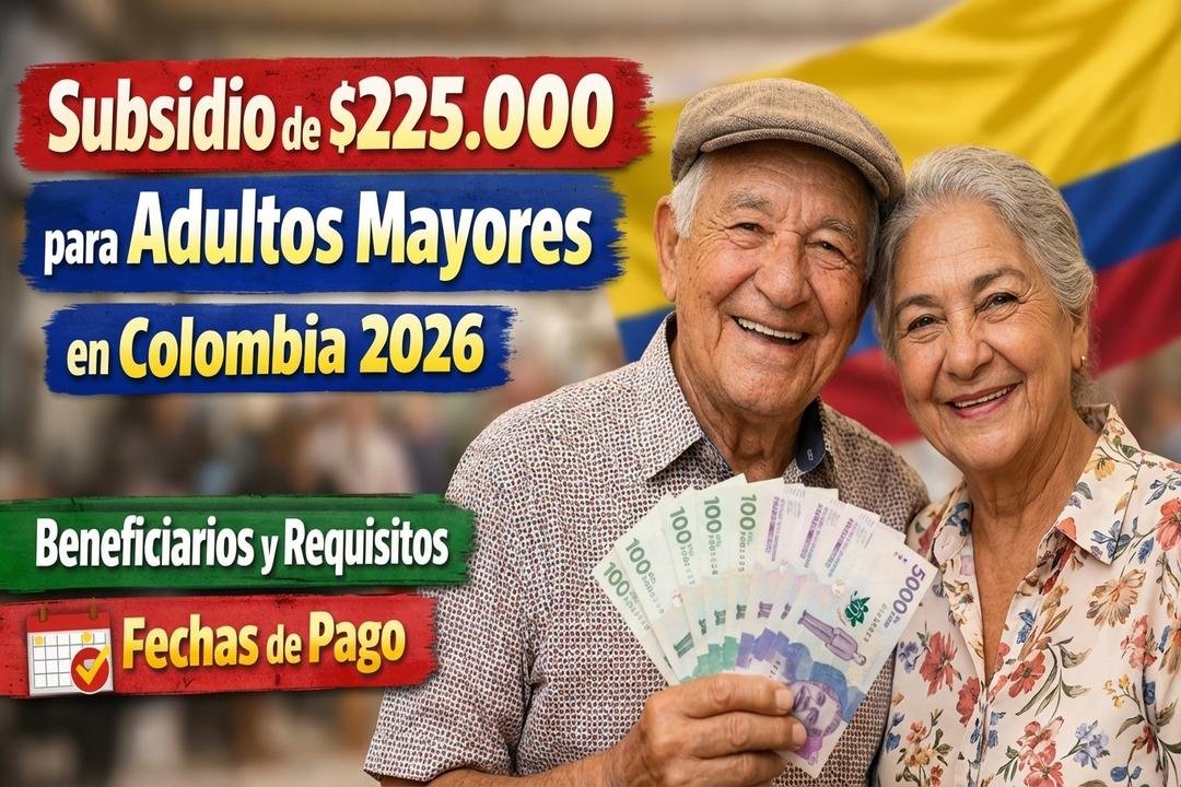 Subsidio de $225.000 para Adultos Mayores en Colombia 2026